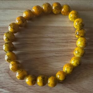 Yellow Beaded Stretch Bracelet - Women Jewelry